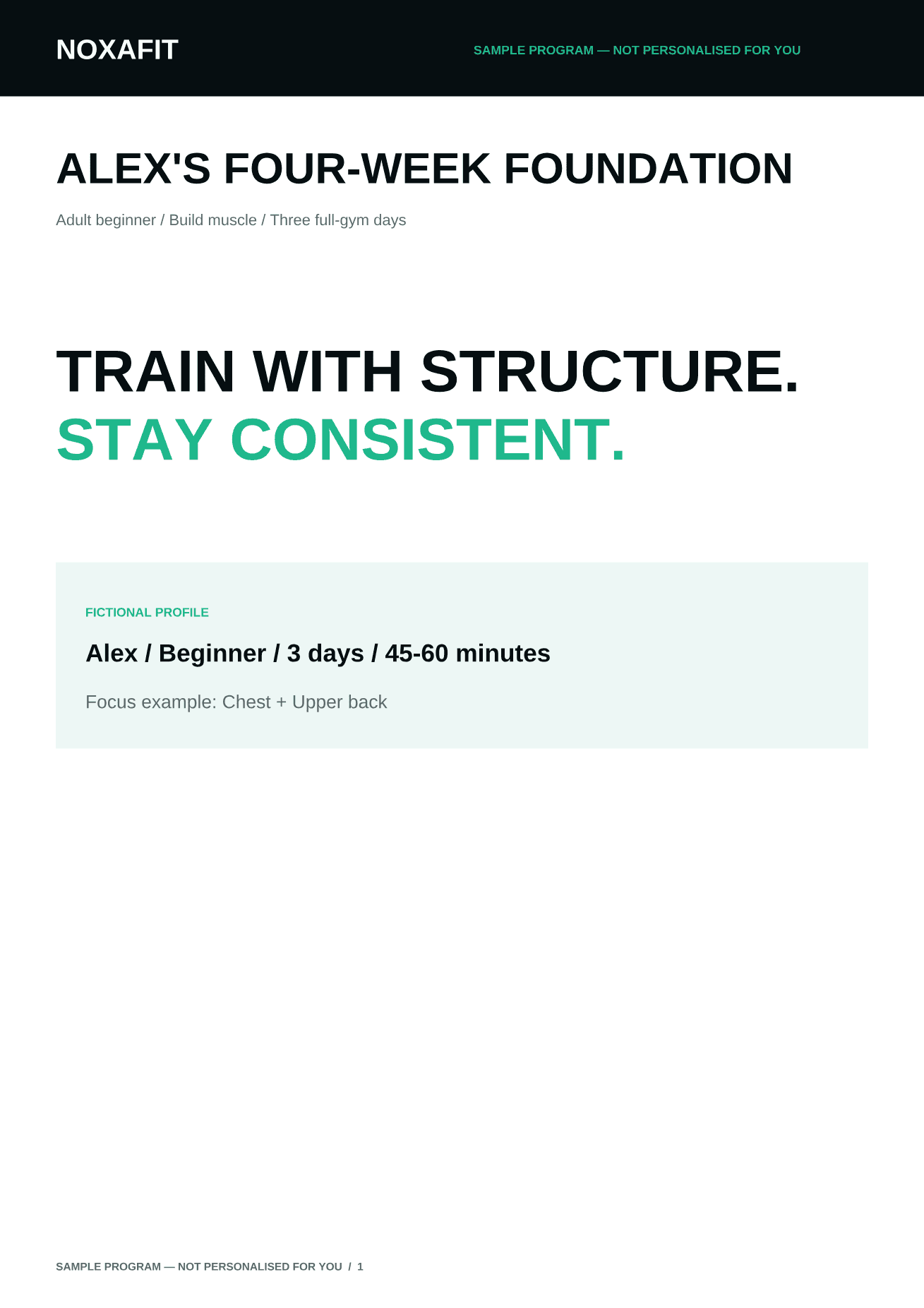 Sample program, page 1 of 14