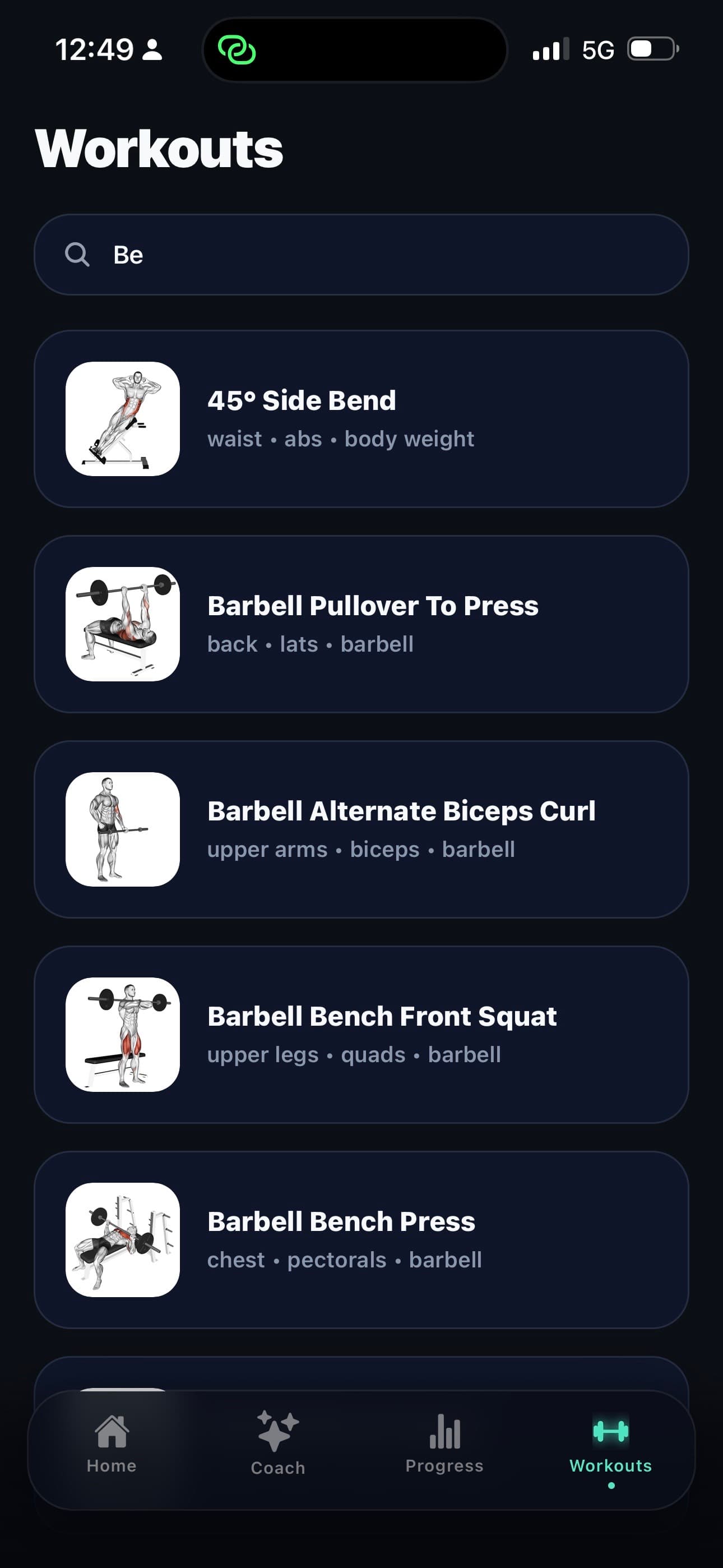 NoxaFit exercise screen for AI-guided workout coaching
